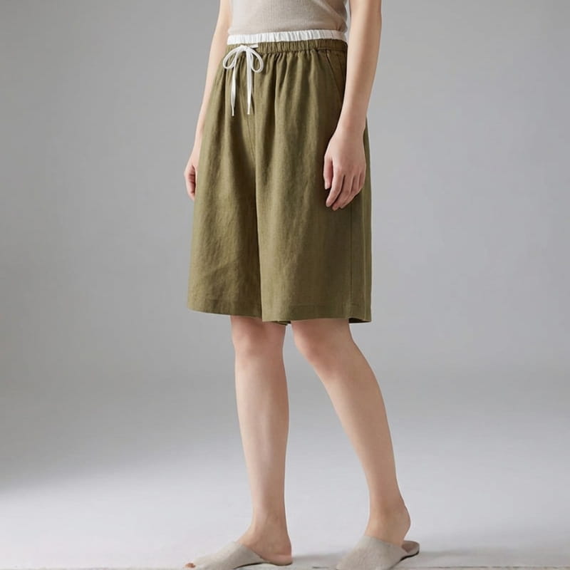 Jasmin Linen Drawstring Shorts – Lightweight Casual Summer Shorts
