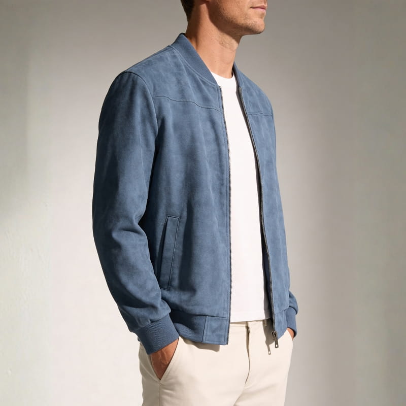Matteo Woven Cotton Bomber Jacket – Lightweight Casual Jacket