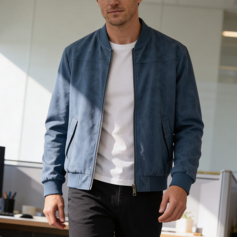 Matteo Woven Cotton Bomber Jacket – Lightweight Casual Jacket