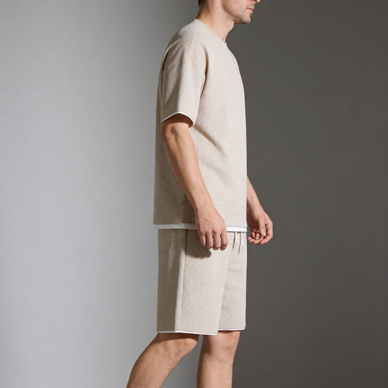 Hawthorne Waffle-Knit Relaxed Lounge Set – Soft Breathable Two-Piece Outfit