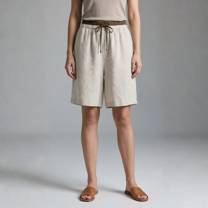 Jasmin Linen Drawstring Shorts – Lightweight Casual Summer Shorts