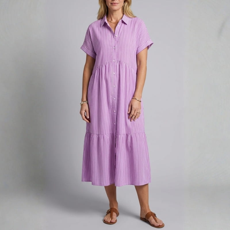 Emilia Women's Full Length Maxi Shirt Dress – Lightweight Breathable Style