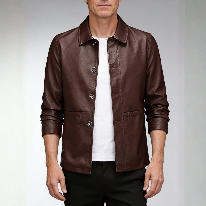 Alessandro Premium Leather Jacket - Sleek Tailored Casual Outerwear