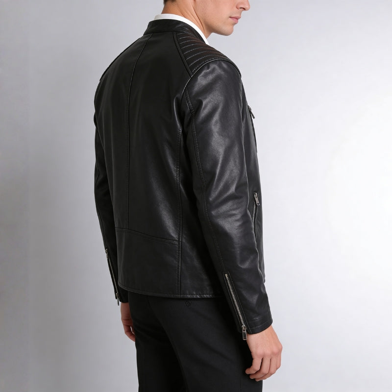 Armano Genuine Leather Biker Jacket – Rugged Casual Outerwear