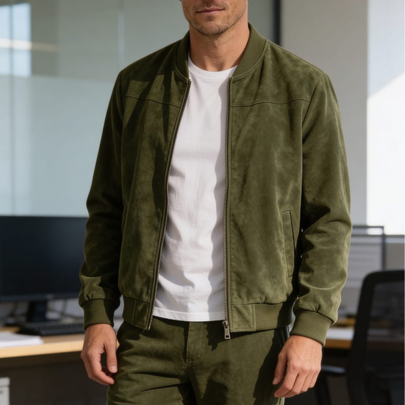 Matteo Woven Cotton Bomber Jacket – Lightweight Casual Jacket