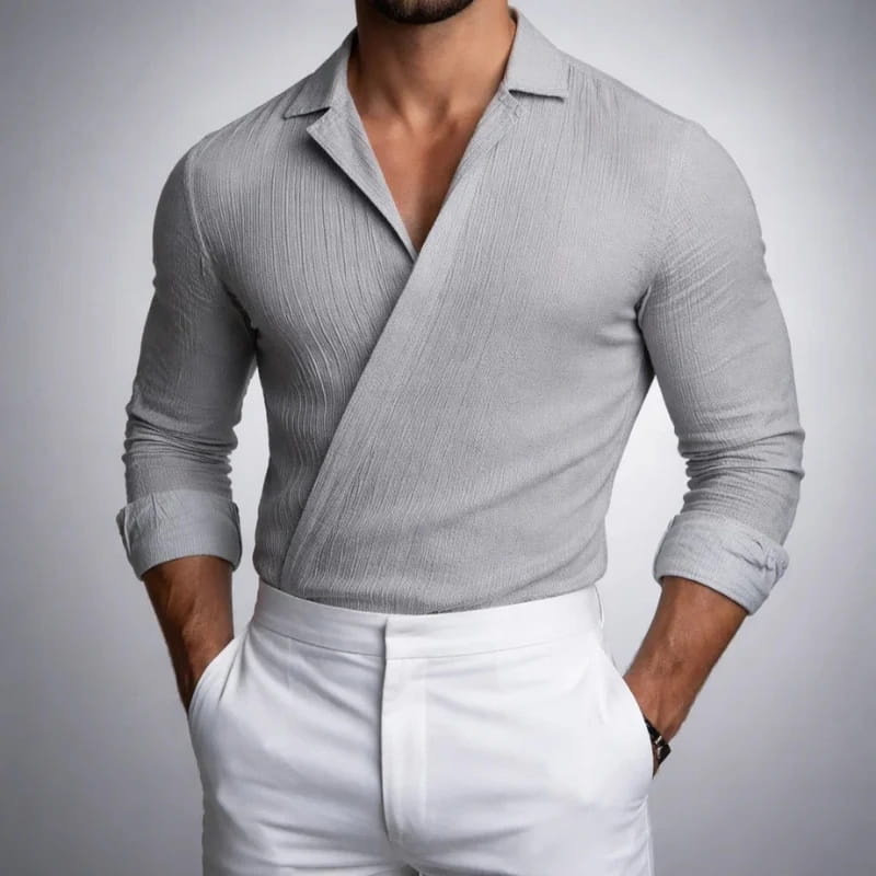 Zachary Cotton-Linen Wrap Shirt – Lightweight European Dress Shirt