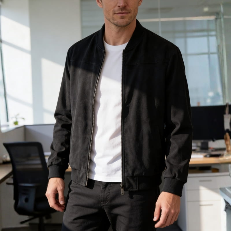 Matteo Woven Cotton Bomber Jacket – Lightweight Casual Jacket