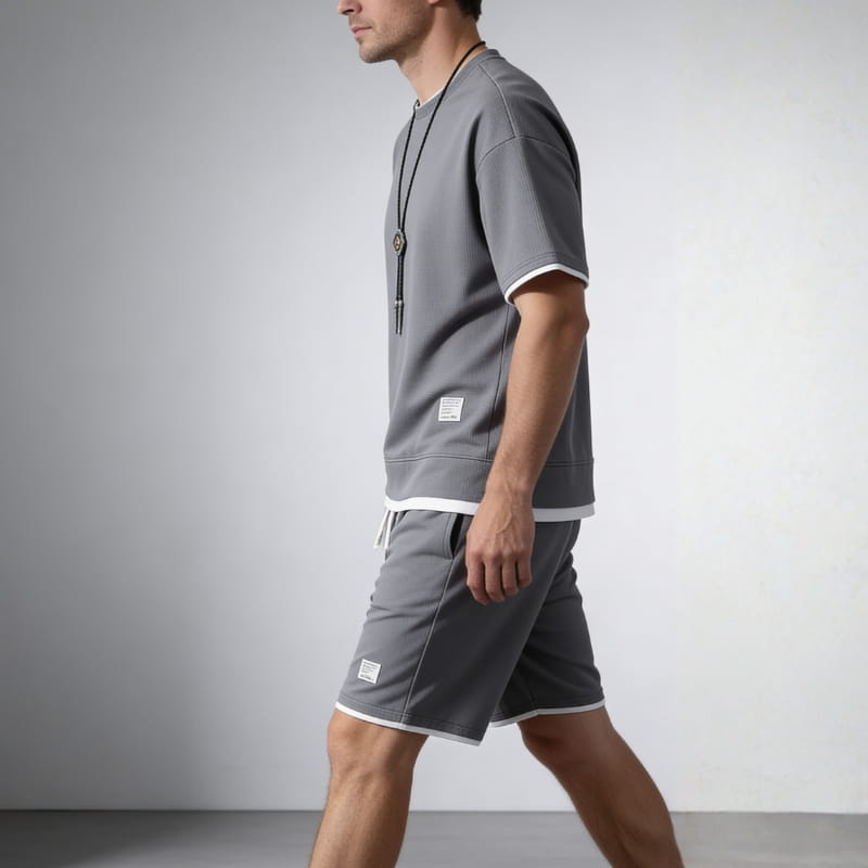 Hawthorne Waffle-Knit Relaxed Lounge Set – Soft Breathable Two-Piece Outfit