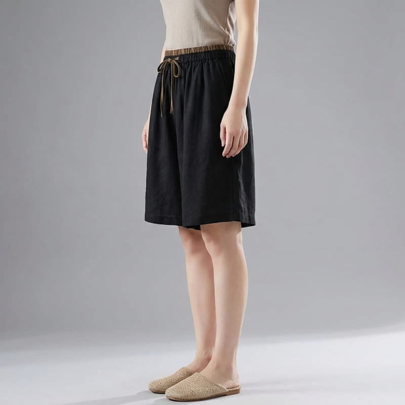Jasmin Linen Drawstring Shorts – Lightweight Casual Summer Shorts