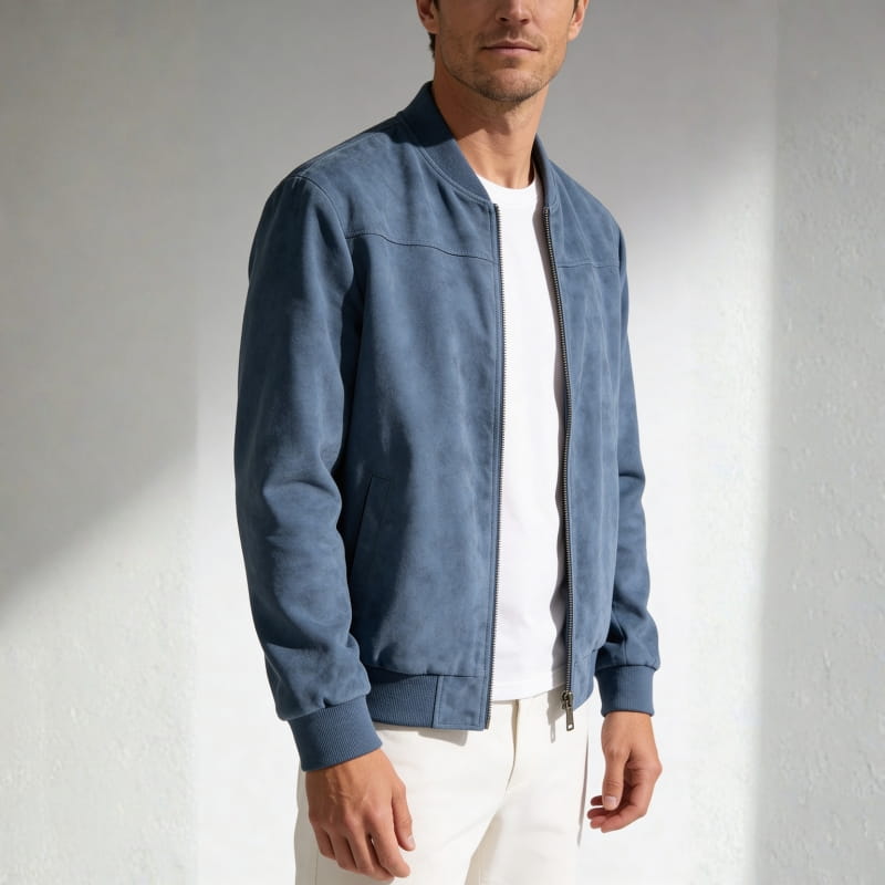 Matteo Woven Cotton Bomber Jacket – Lightweight Casual Jacket