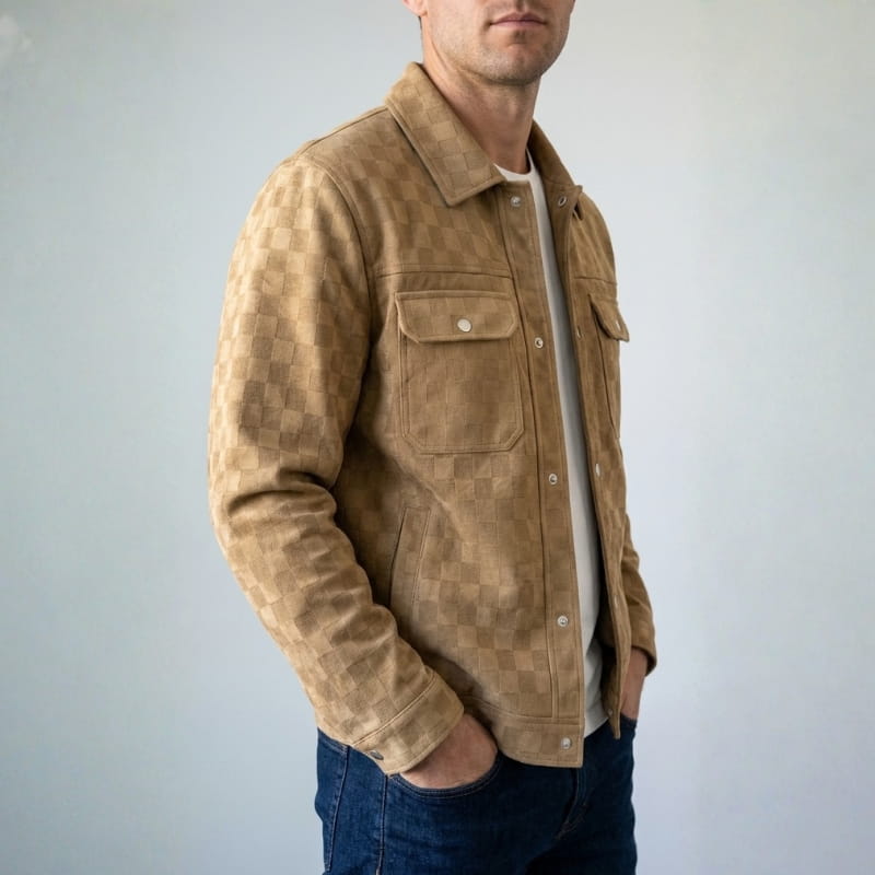 Bellano Check Suede Jacket