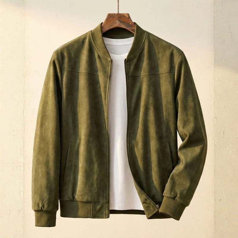Matteo Woven Cotton Bomber Jacket – Lightweight Casual Jacket