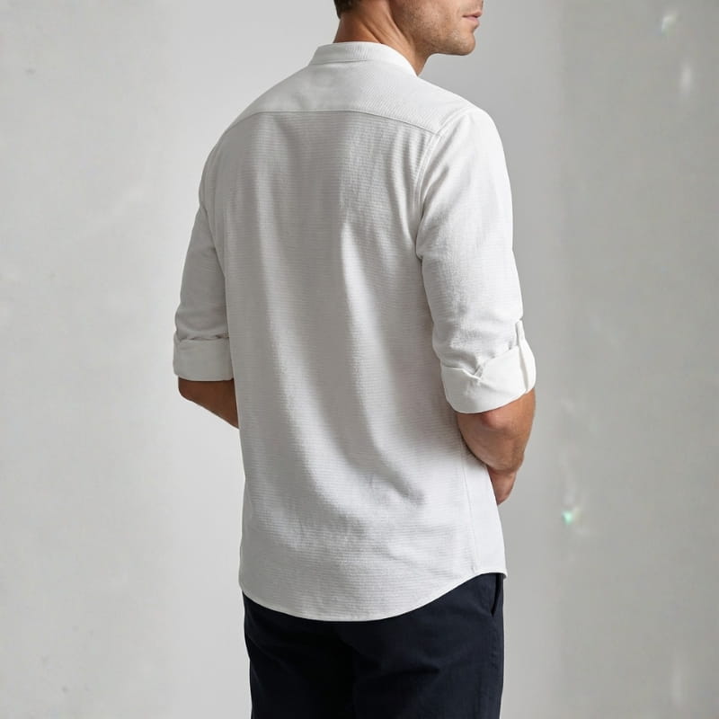Callen Textured Cotton Henley Shirt – Relaxed Fit Casual Shirt