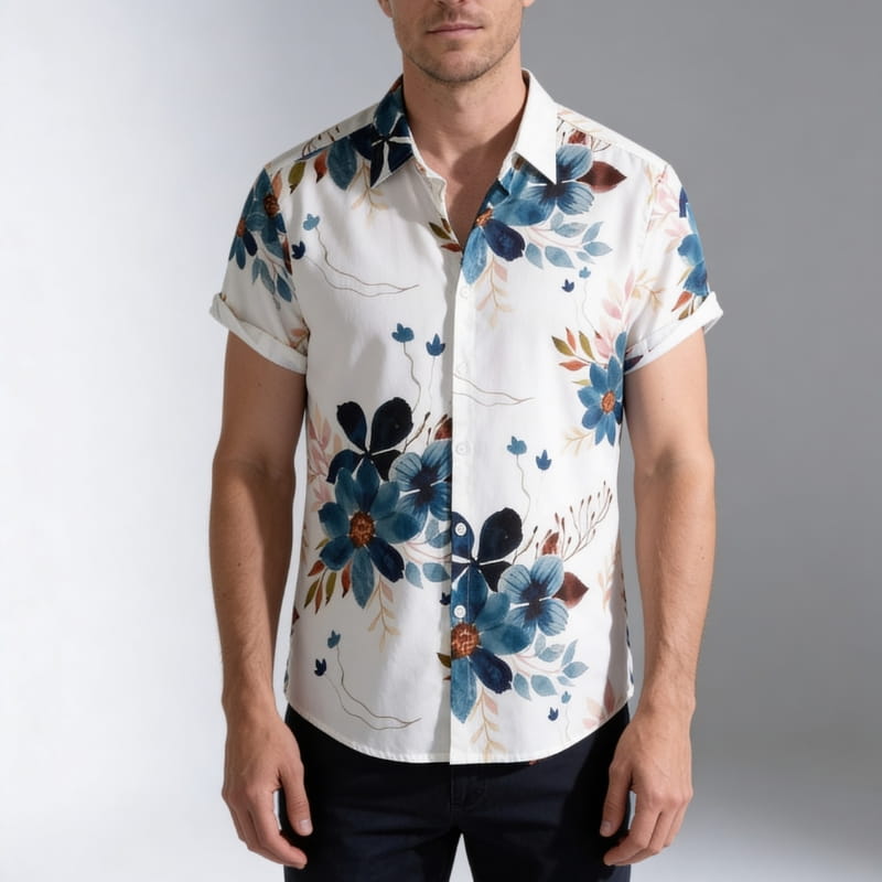 Sorrento Bloom Summer Shirt – Vibrant Floral Lightweight Casual Shirt