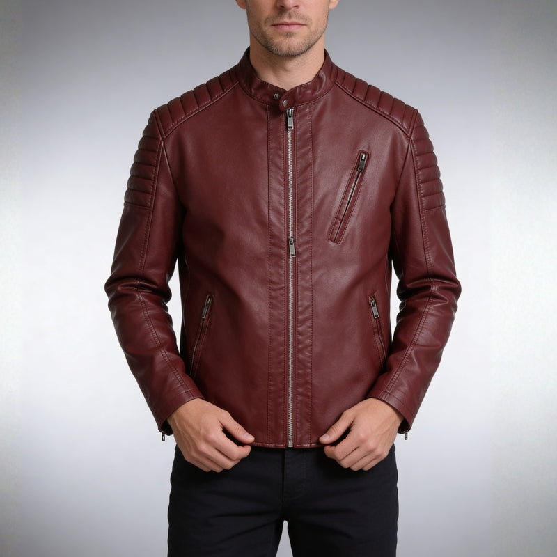 Armano Genuine Leather Biker Jacket – Rugged Casual Outerwear