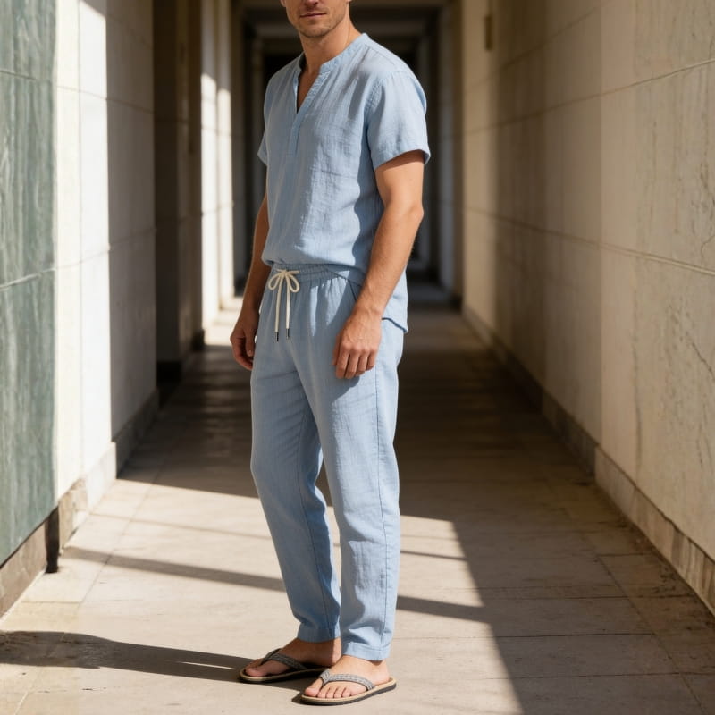 Javier Linen Blend Lounge Set – Lightweight Casual Ensemble