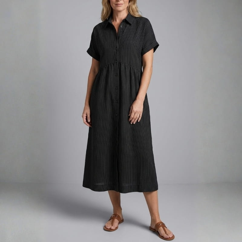 Emilia Women's Full Length Maxi Shirt Dress – Lightweight Breathable Style