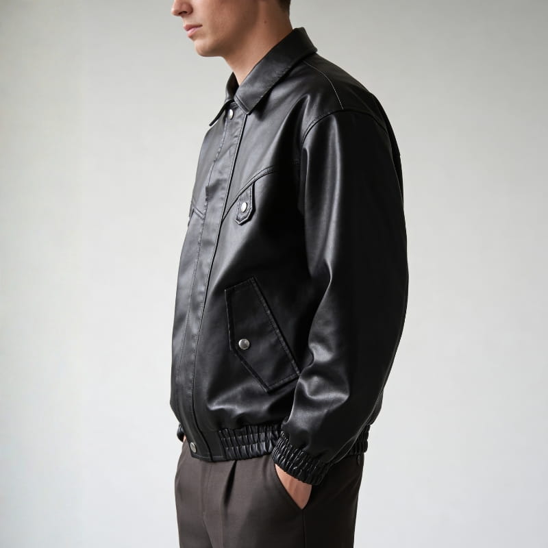 Marco Genuine Leather Bomber Jacket – Soft Durable Casual Outerwear