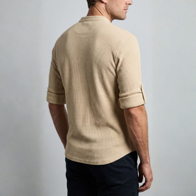 Callen Textured Cotton Henley Shirt – Relaxed Fit Casual Shirt