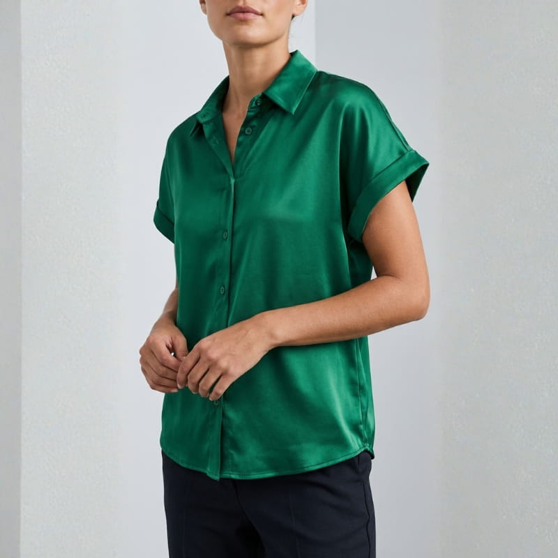 Seraphina Luxe: Premium Silk-Finish Satin Blouse