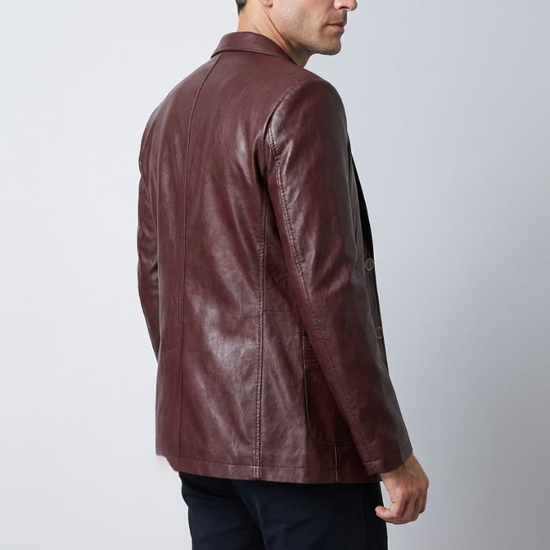 Alessio Genuine Leather Blazer – Premium Soft Structured Casual Jacket
