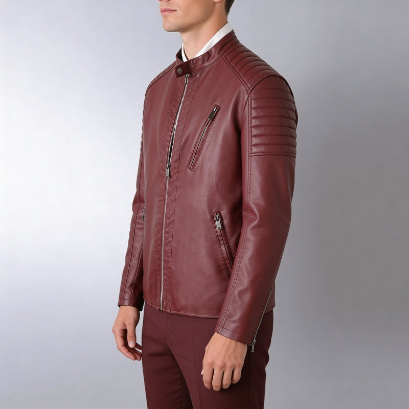 Armano Genuine Leather Biker Jacket – Rugged Casual Outerwear