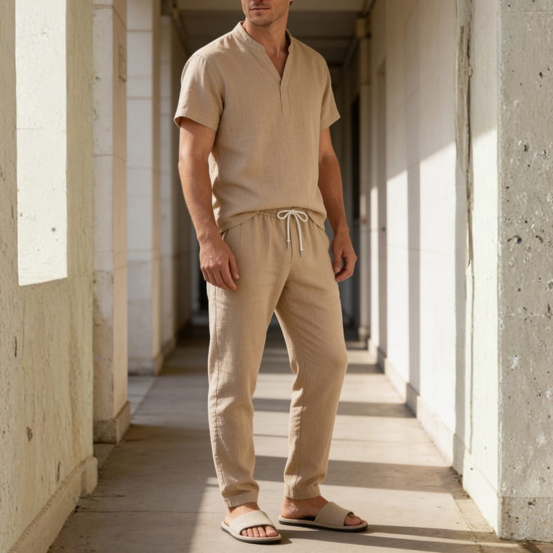 Javier Linen Blend Lounge Set – Lightweight Casual Ensemble