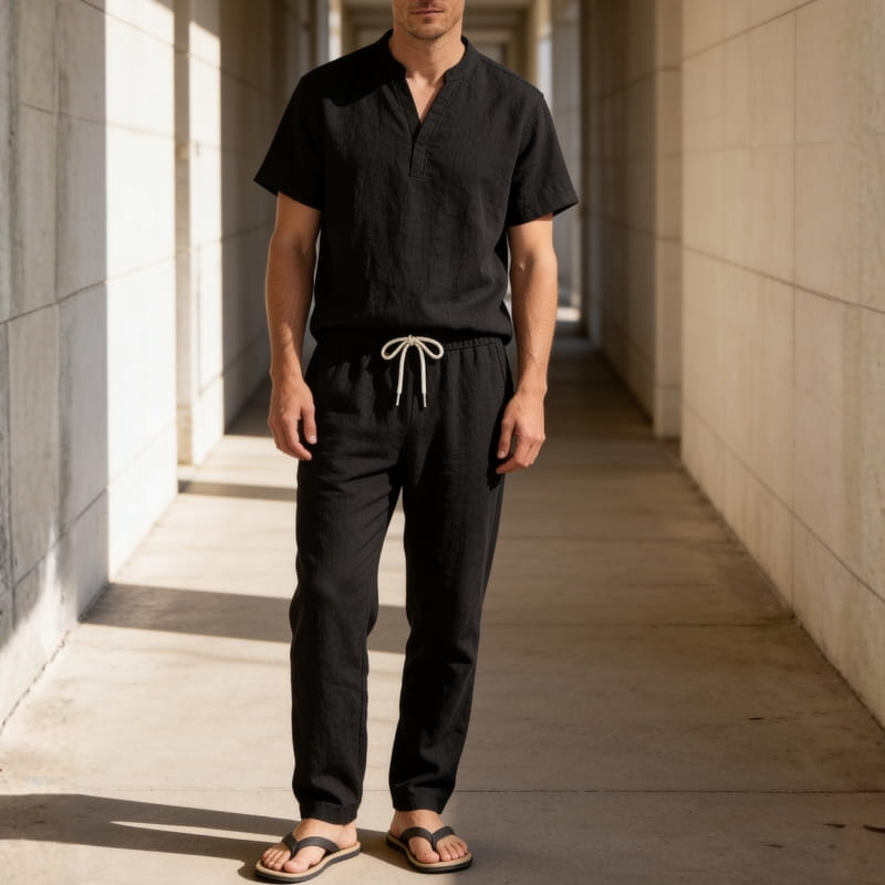 Javier Linen Blend Lounge Set – Lightweight Casual Ensemble