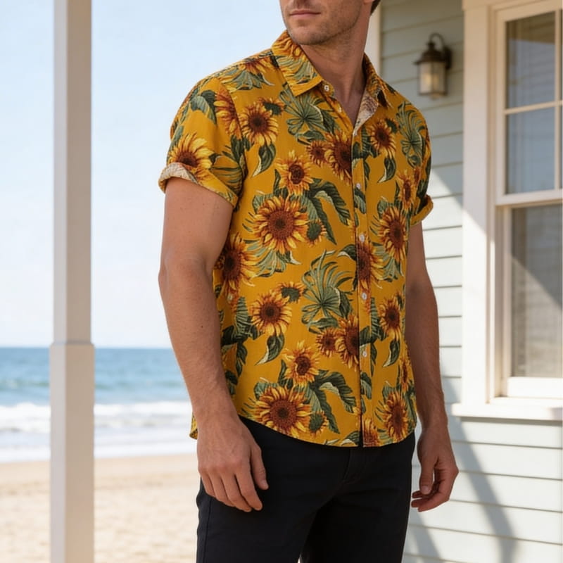 Sorrento Bloom Summer Shirt – Vibrant Floral Lightweight Casual Shirt