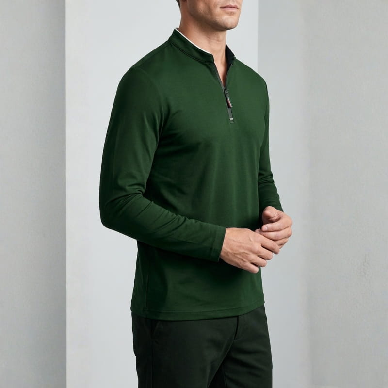 Brennan Half Zip Cotton Polo Shirt – Sleek Everyday Performance Top
