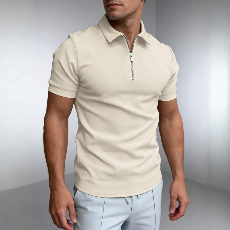Brion Cotton Blend Half-Zip Polo Shirt – Lightweight Versatile Performance Top
