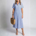 Emilia Women's Full Length Maxi Shirt Dress – Lightweight Breathable Style