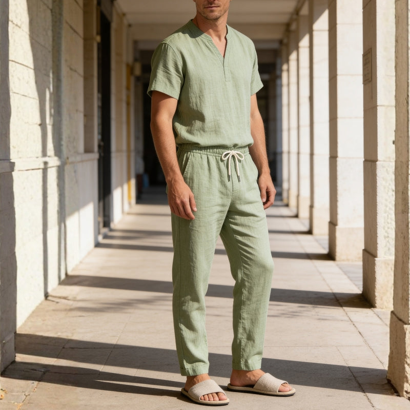 Javier Linen Blend Lounge Set – Lightweight Casual Ensemble