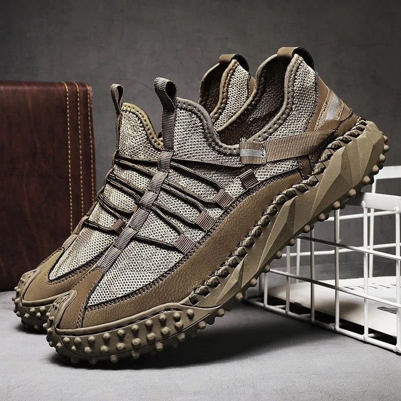 Clavio Genuine Leather & Mesh Sneakers – Rugged Lugged Sole Footwear