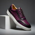 Ignazio Croc Embossed Genuine Leather Sneakers – Casual Dress Shoes