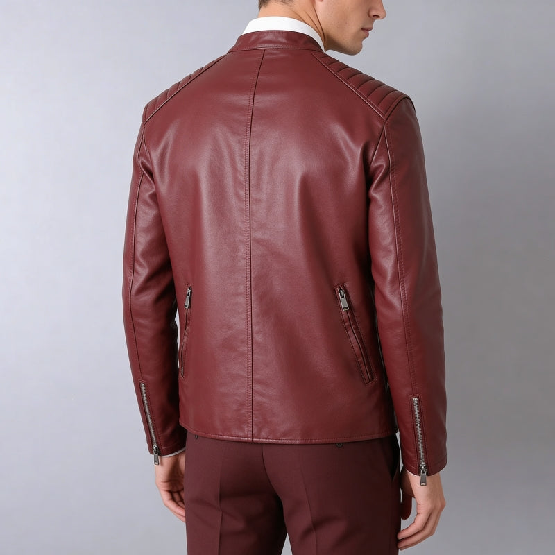 Armano Genuine Leather Biker Jacket – Rugged Casual Outerwear