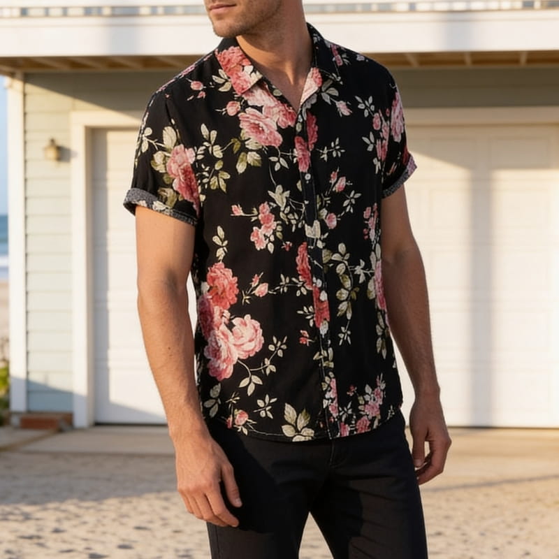 Sorrento Bloom Summer Shirt – Vibrant Floral Lightweight Casual Shirt