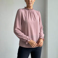 Katarina Ruffle Collar Blouse – Puff Sleeve Top