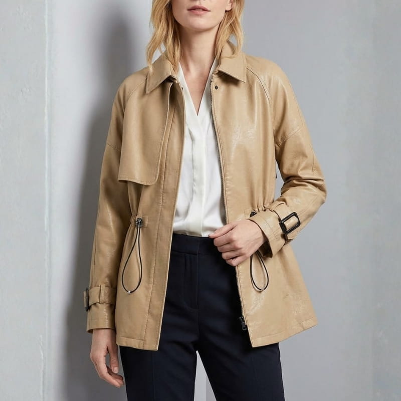 Elara Women’s Sheepskin Leather Jacket