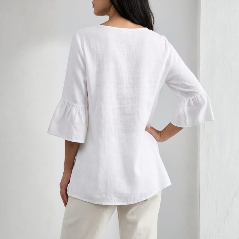 Carisa Linen Button Blouse – Lightweight Breathable Everyday Top