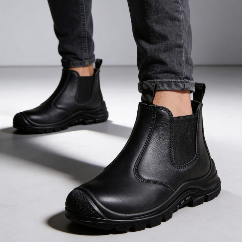 Cyrus Genuine Leather Slip-On Boots – Durable Rugged Ankle Boots