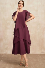 Celina Asymmetrical Chiffon Midi Dress – Effortless Elegance for Every Special Occasion
