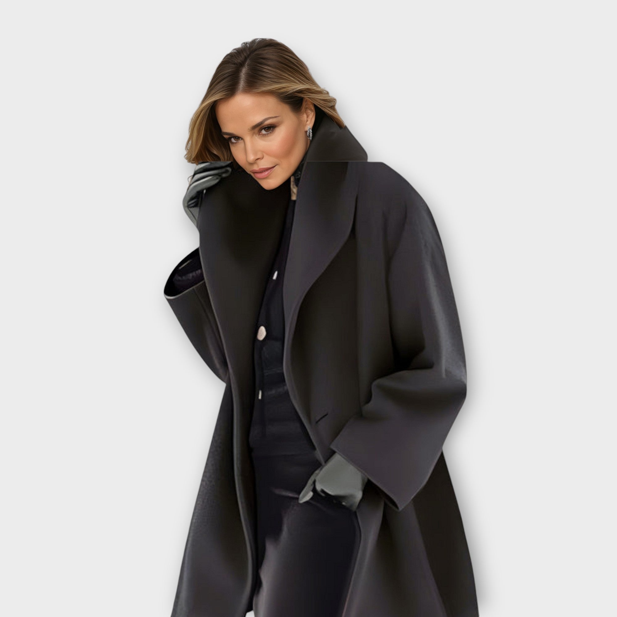 Isabelle Women’s Wool Overcoat – Loose-Fit Single-Breasted Coat