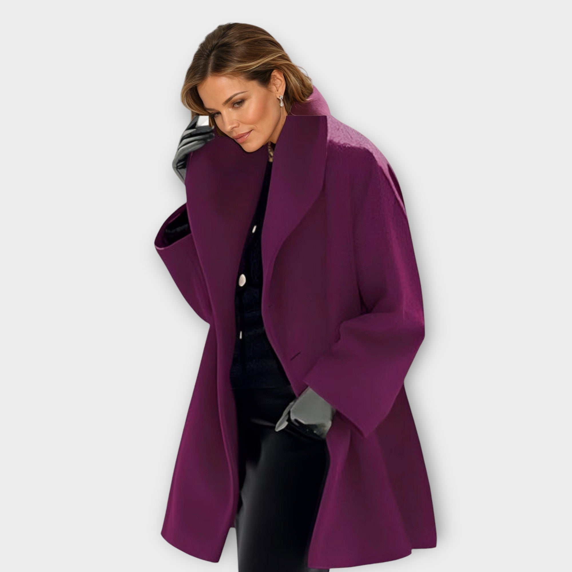Isabelle Women’s Wool Overcoat – Loose-Fit Single-Breasted Coat