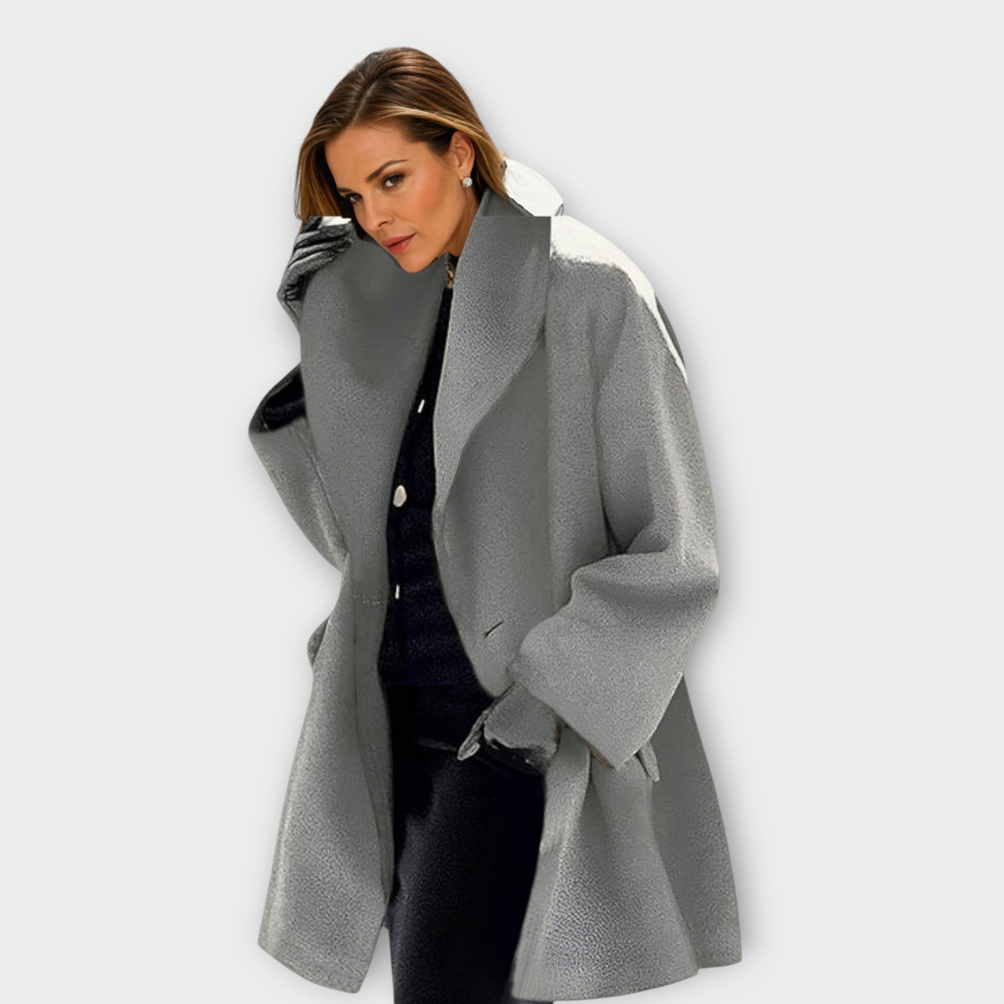 Isabelle Women’s Wool Overcoat – Loose-Fit Single-Breasted Coat