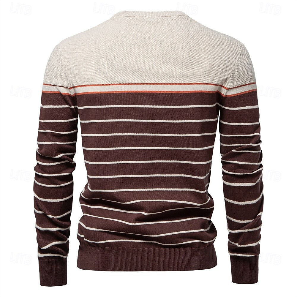 Griffin Men's Striped Crew Neck Sweater