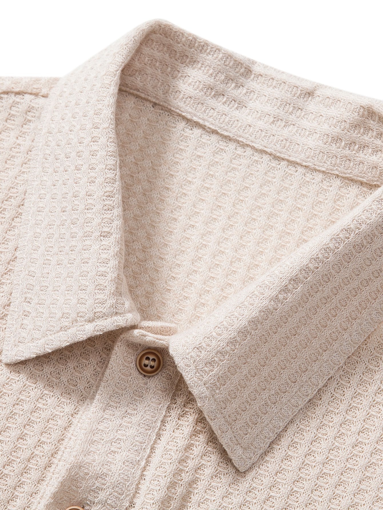 Evans Waffle Knit Polo Shirt – Breathable Short Sleeve Smart Casual Top