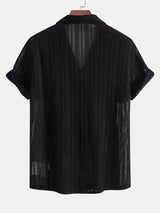 Caleb Men's Summer Shirt Set – Textured Cotton Blend for Laid-Back Style