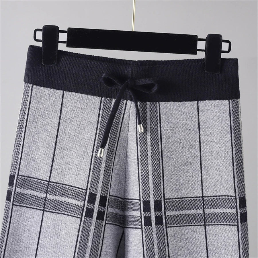 Kingston Plaid Wide-Leg Trousers