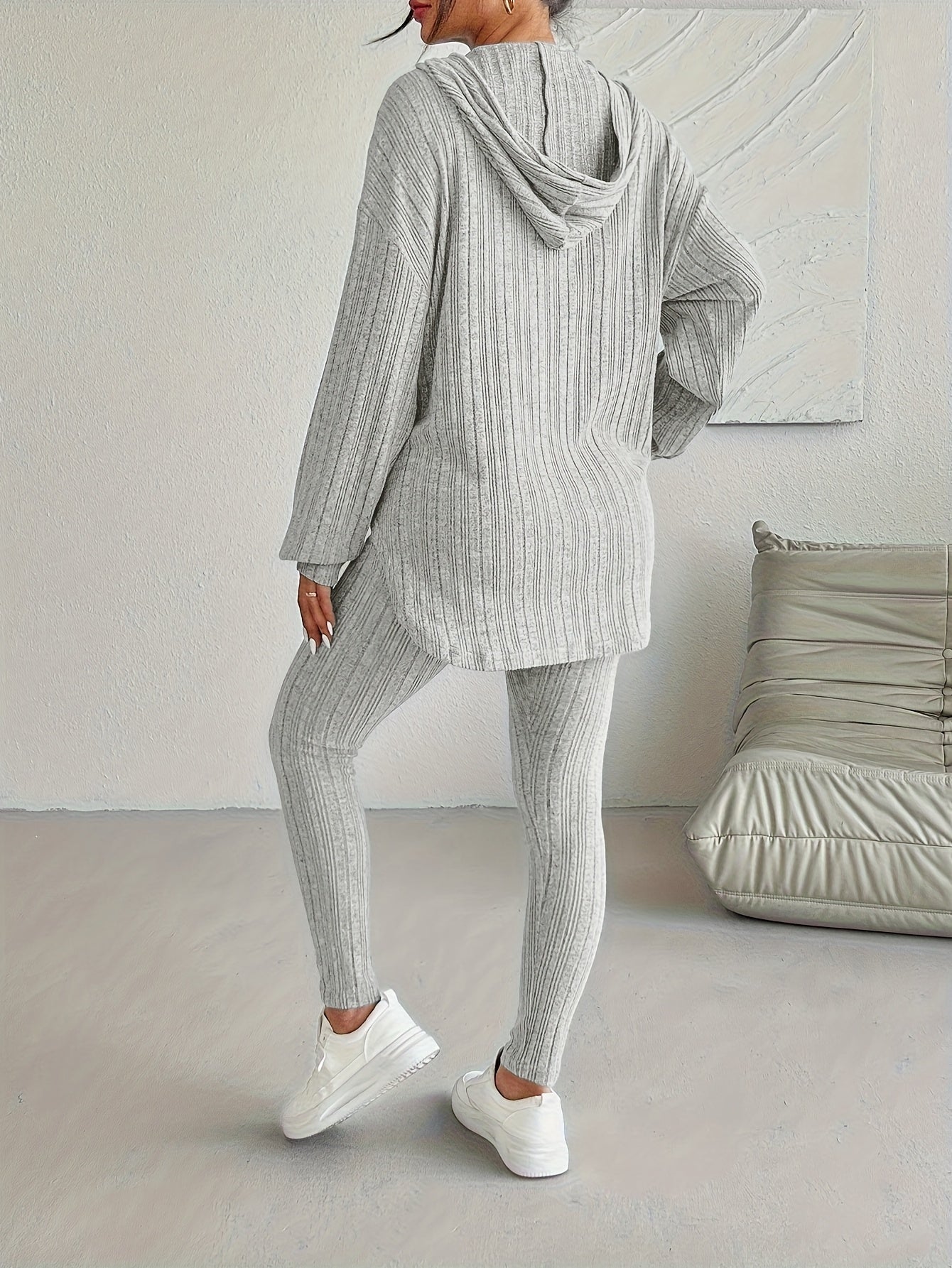 Camelia Women’s Lounge Set – Ribbed Soft Stretch-Knit Two-Piece Outfit